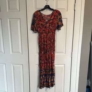 SHEIN maxi dress blue and red size small women's